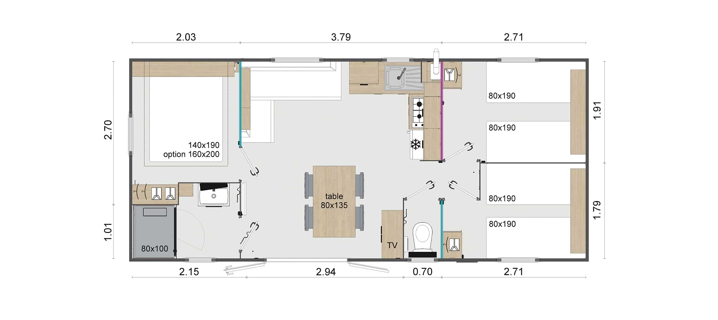 Plan du mobil-home Familial